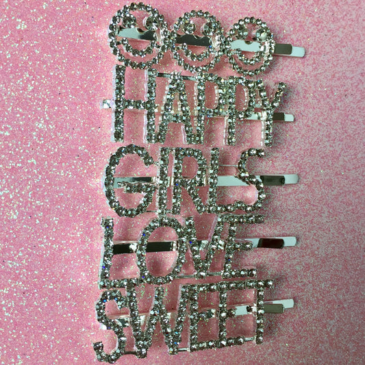 Good Words Rhinestone Hair Clip