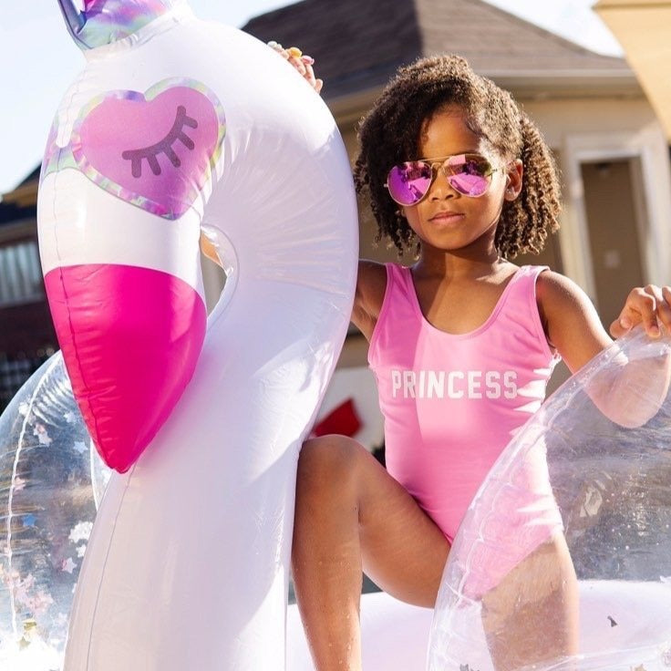 Pink "princess" swimsuit for children