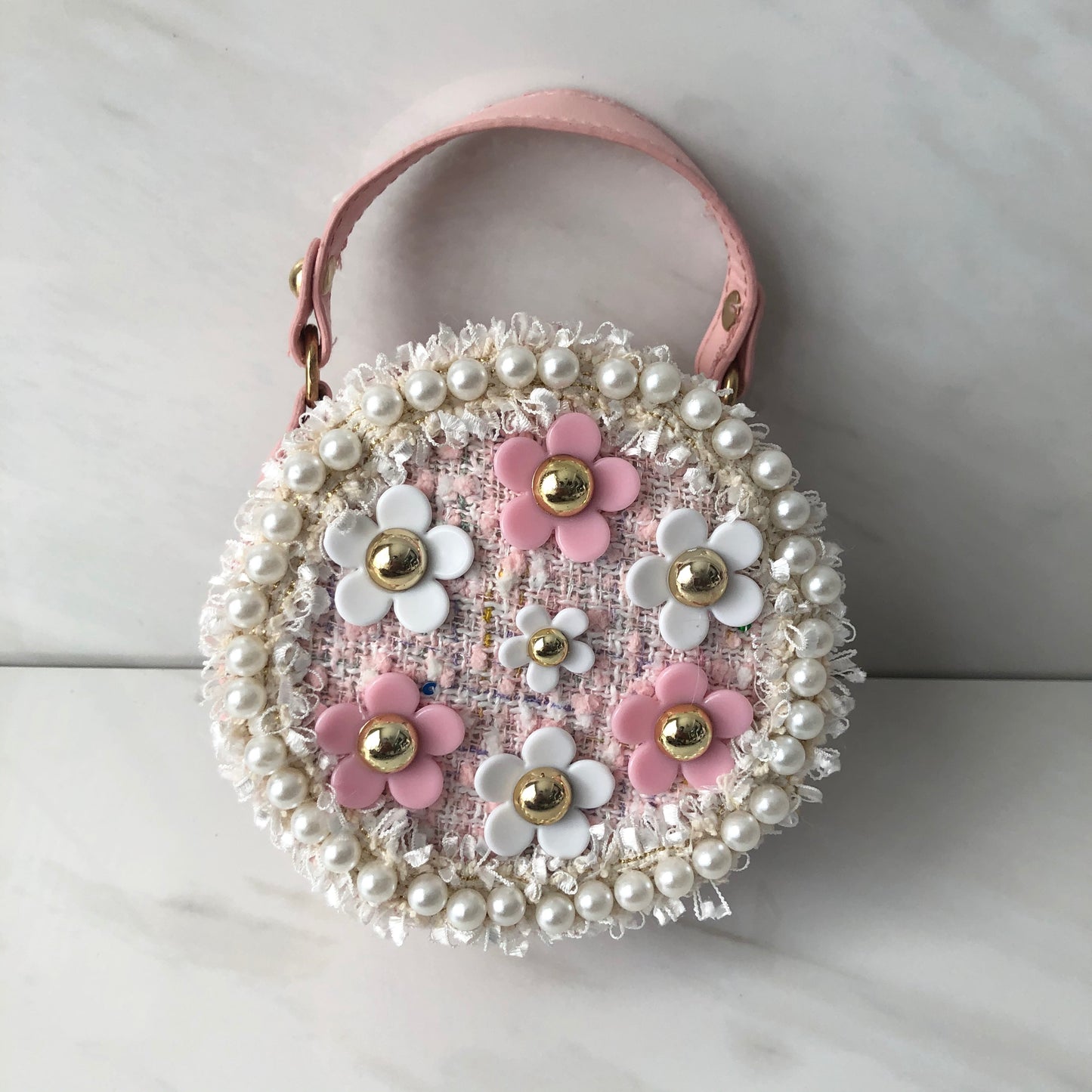 Tweed Circle Flower Girl Bag