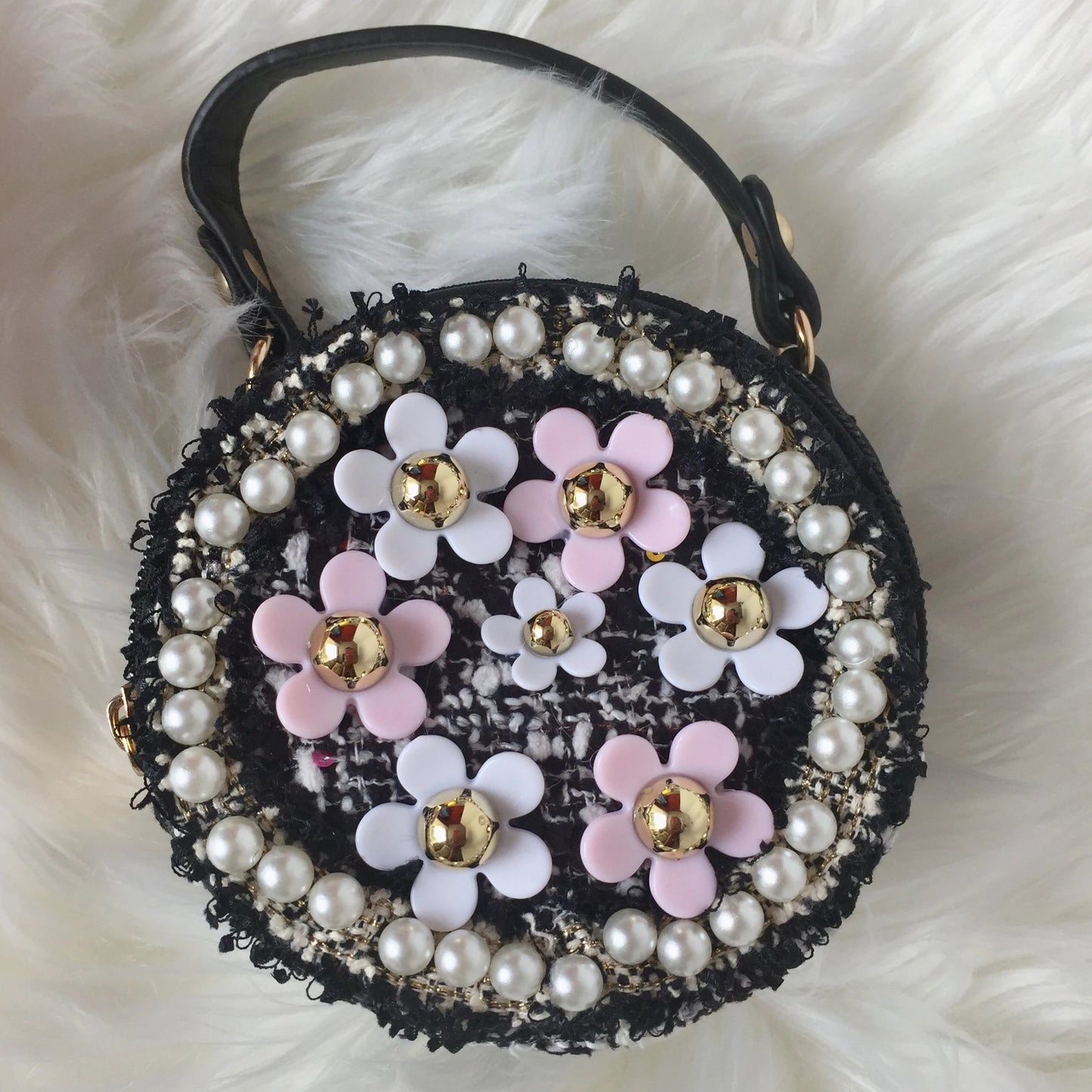 Tweed Circle Flower Girl Bag