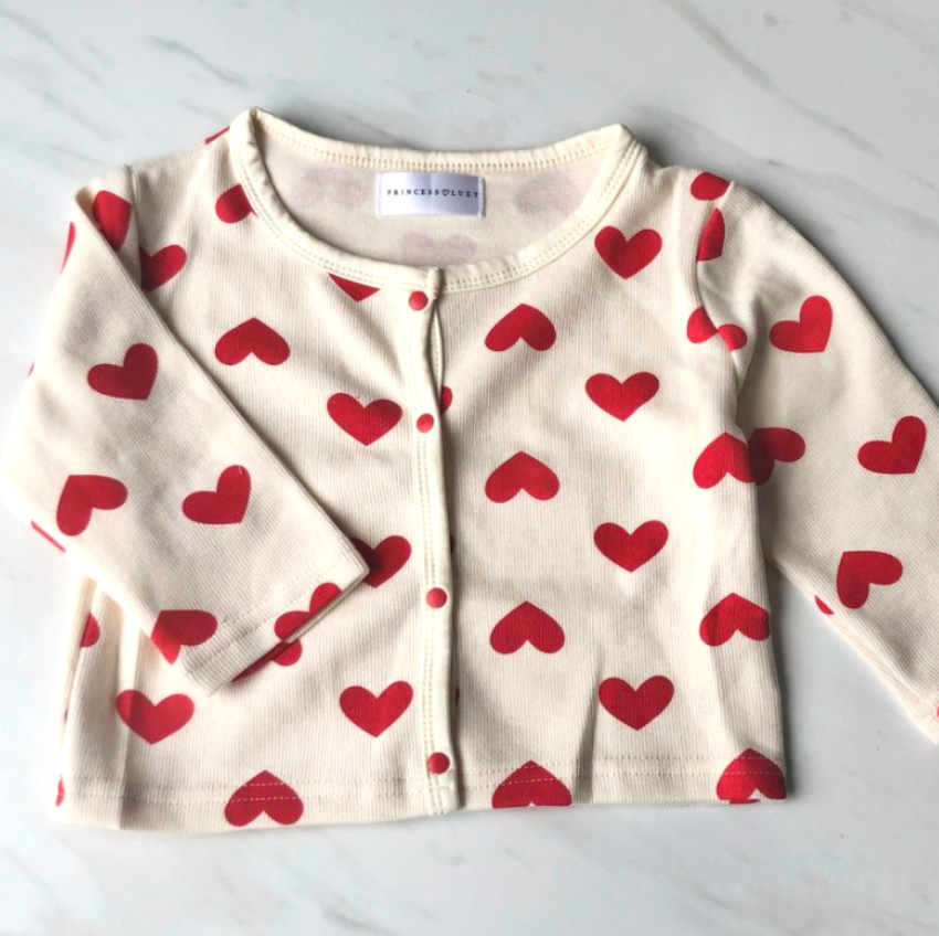 Anne Heart Onesie Dress with Cardigan